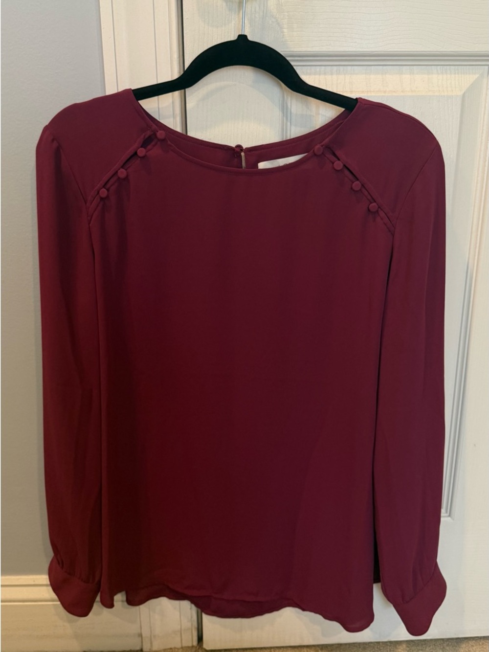 LOFT Scoop Neck Long Sleeve Blouse